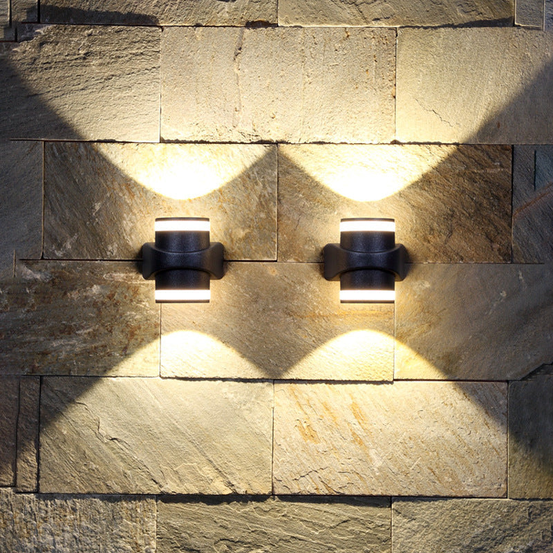 Moderne zylindrische Druckguss-Aluminium LED wasserdichte Außen-Garten-Wandleuchte | Brehn