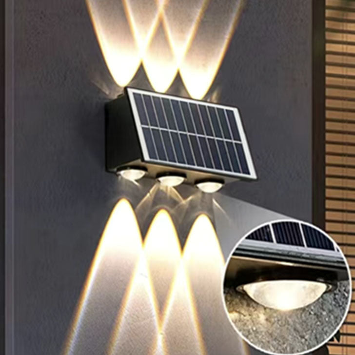 Zeitgenössische industrielle Solar wasserdichte ABS Säulen LED Wandlampe für den Außenbereich | Brehn