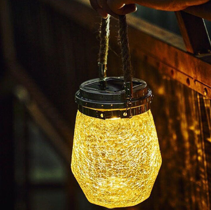 Zeitgenössische kreative Crackle-Glasflasche Stern-Dekor LED Solar-Lichterkette für den Außenbereich Patio | Brehn