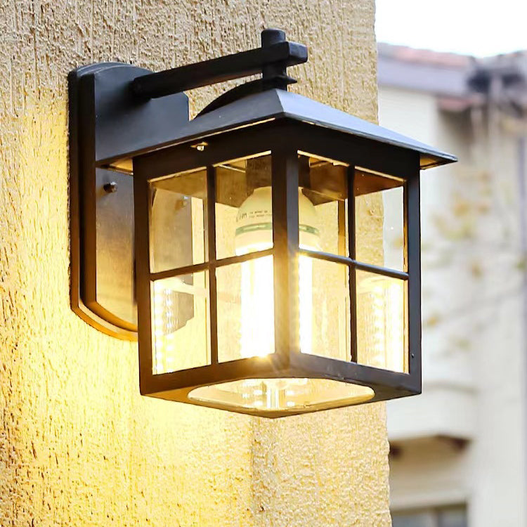 Moderne Einfachheit Wasserdicht Aluminium Quadrat Glas Schirm 1-Licht Wand Sconce Lampe Für Outdoor Patio | Brehn