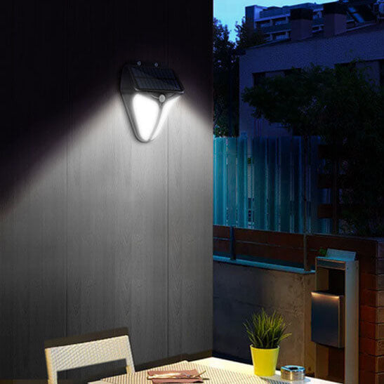 Brehn | Solar Intelligente Dreieck Außen wasserdichte Körper Sensor Patio LED Wandleuchte