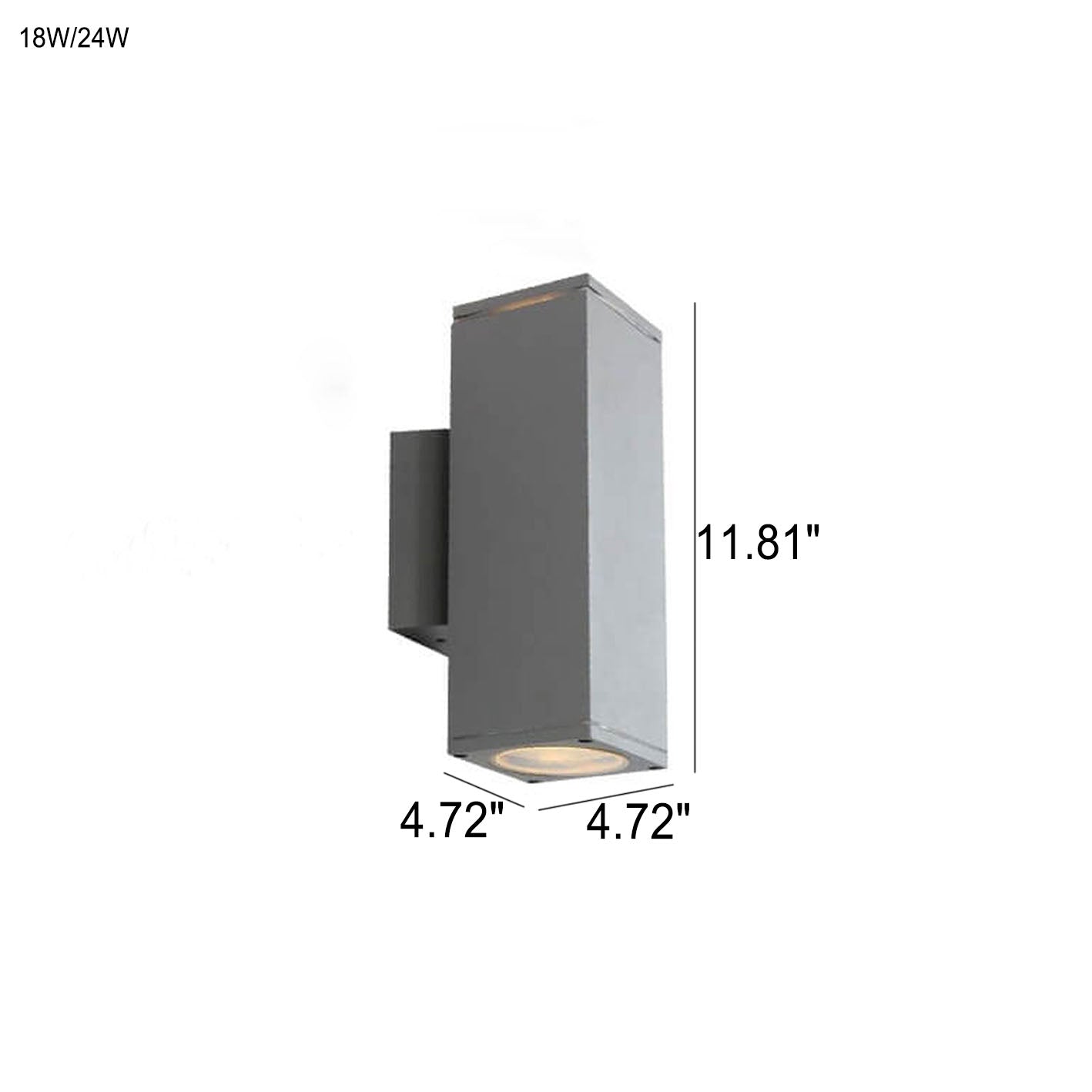 Moderner minimalistischer quadratischer Säulen-LED-leuchtender wetterfester Wandleuchten-Lampe | Brehn
