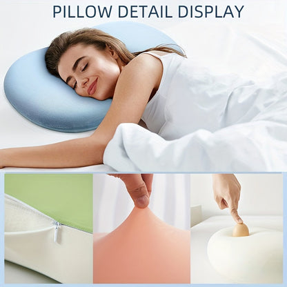 1pc Ovales Macaron Kissen Zervikal Memory Foam Kissen, Kühles Bettkissen Zum Schlafen - Nackenkissen Zur Schmerztherapie Schlafen, Kontur Unterstützung Ergonomisches Kissen Für Seiten-, Rücken-, Bauchschläfer Mit Hoch- Und Niedrigpartition | Brehn