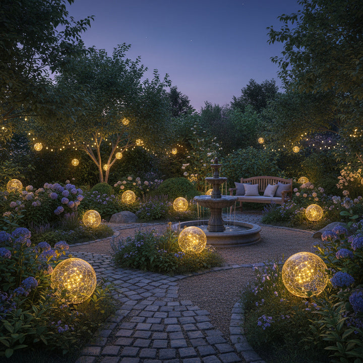 Brehn | Solarbetriebene Glaskugel Magisches Gartenlicht
