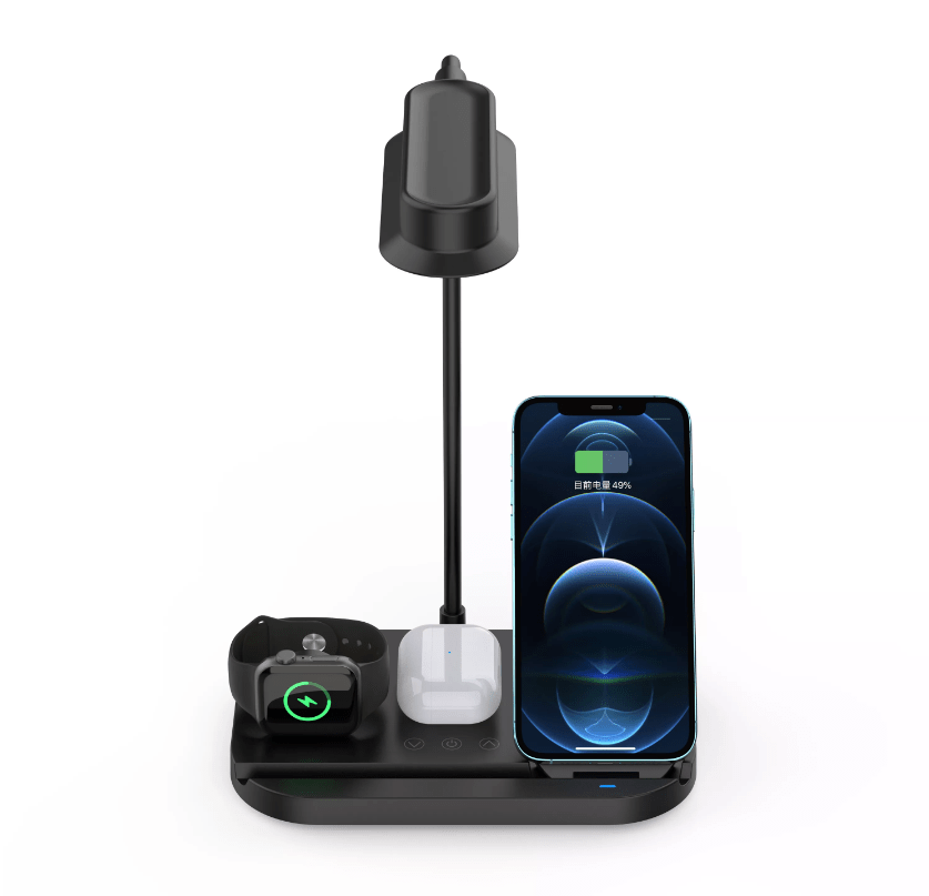 LED-Tischlampe mit Dimmer und kabellosem Ladegerät für Smartphones (4-in-1) | Brehn