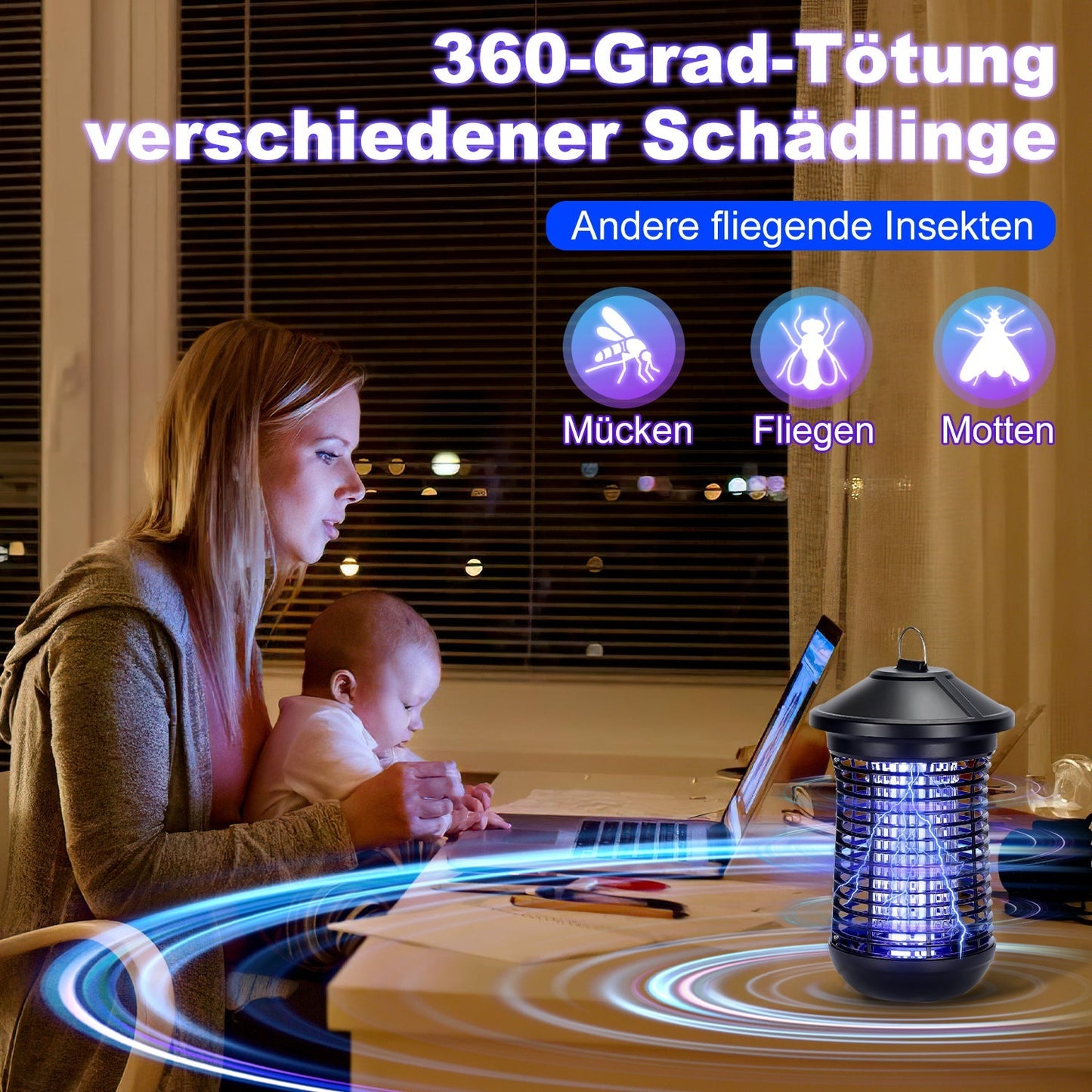 Elektrisch Mückenlampe Insektenvernichter UV-Licht | Brehn