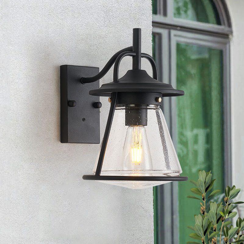 Wasserdichte Glasscone-Schirm 1-Licht Außenwandlampe | Brehn