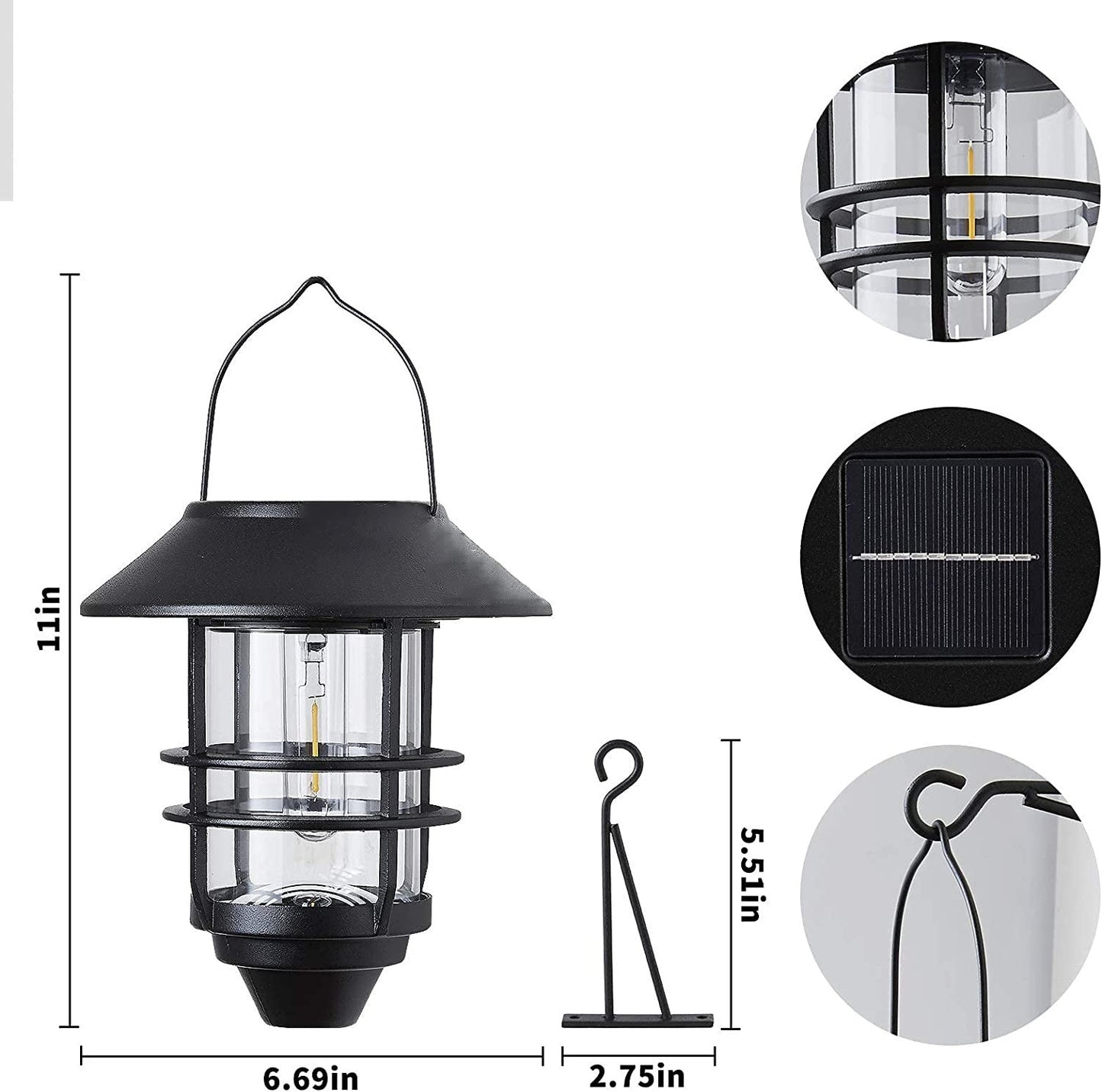 Zeitgenössische Retro Solar Wasserdicht Aluminium Glas Laterne Zylinder 1-Licht Hängende Wand Scone Lampe Für Außenpatio | Brehn
