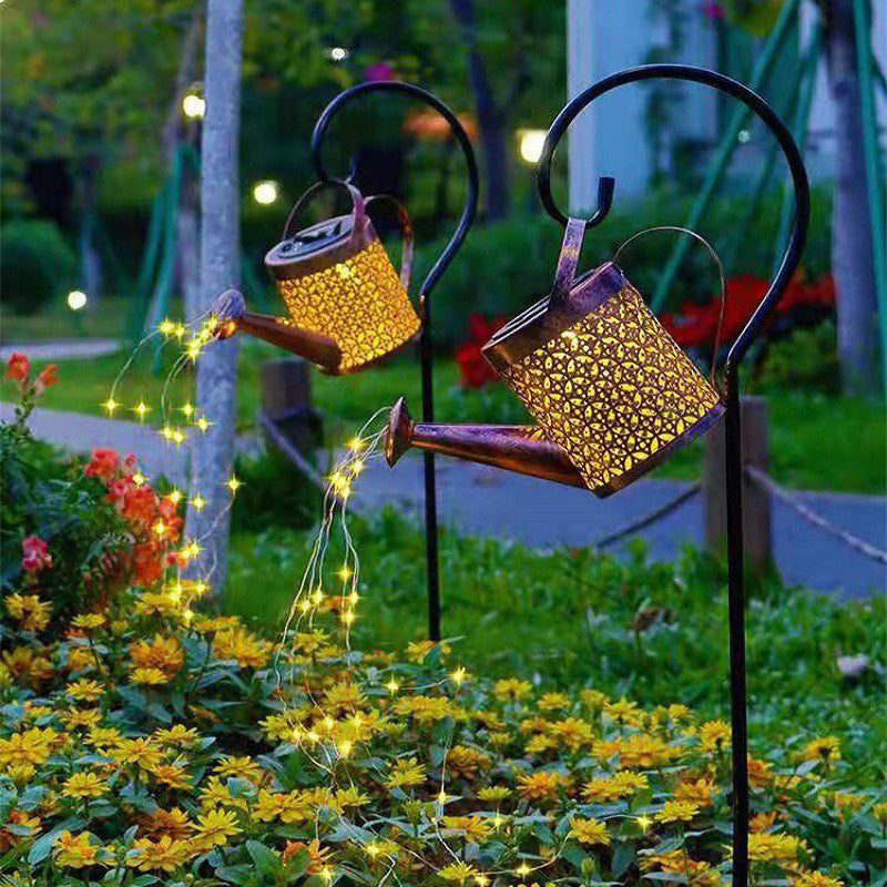 Zeitgenössische kreative Solar Teekanne Eisen LED Außenbeleuchtung für den Garten | Brehn
