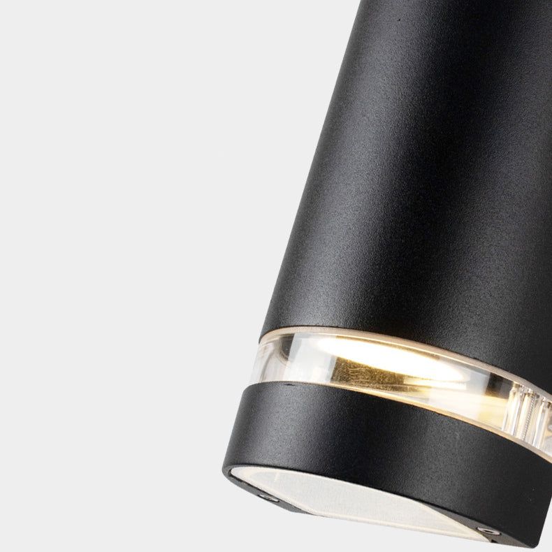 Zeitgenössischer industrieller wasserdichter Aluminiumzylinder LED Auf- und Abwärts leuchtender Spot-Wandleuchte für den Außenbereich Patio | Brehn