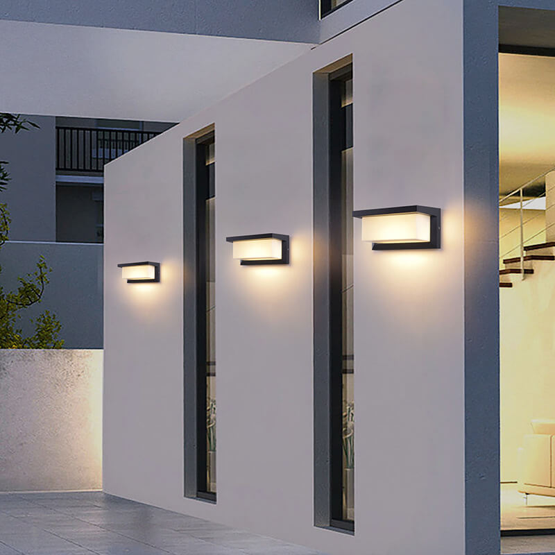 Rechteckige Solar-PC-LED-Außenwandleuchte für die Terrasse