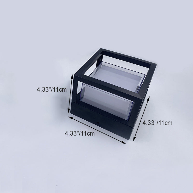 Moderne Minimalistische Wasserdichte Quadratische Aluminium Acryl LED Außenwandlampe Für Garten | Brehn