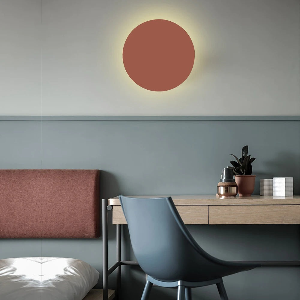 Brehn | GlowOrb Minimalistische Runde LED Wandleuchte | Farbvielfalt | Dimmbares Licht