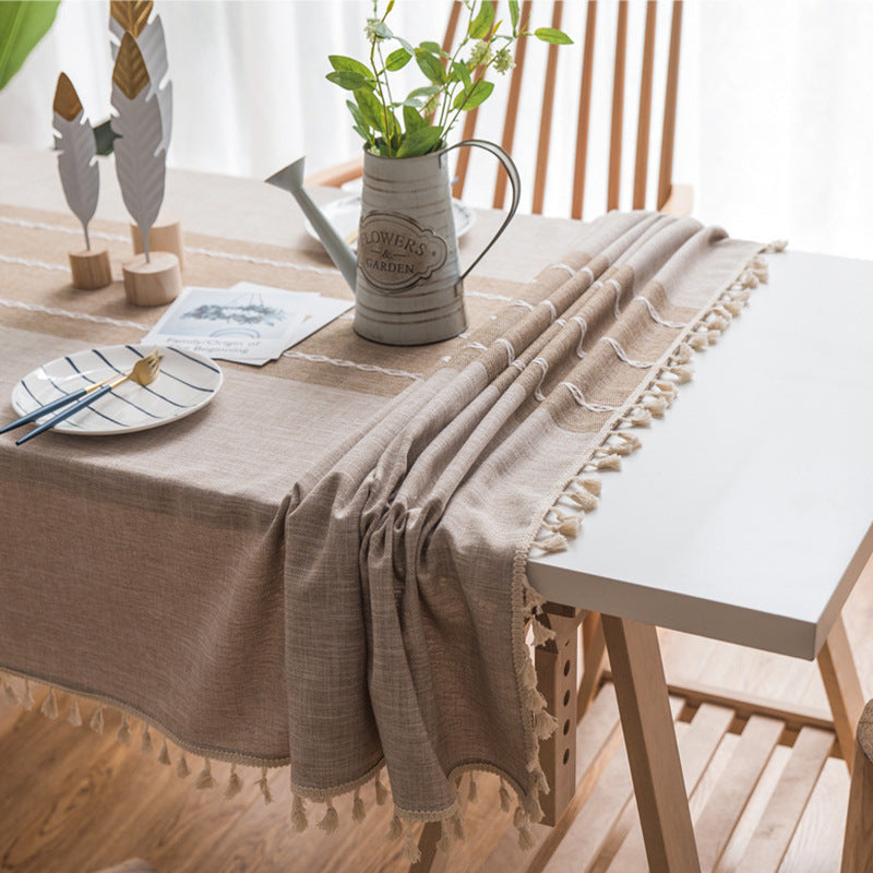 Wasserfeste, ölabweisende, rechteckige Tischdecke aus Baumwoll-Leinen-Mischgewebe, knitterfrei, für Küche, Esszimmer, Buffet und Party