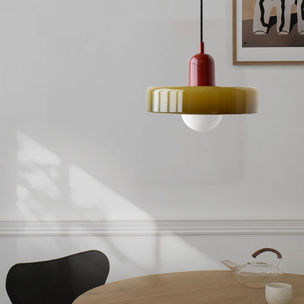 Farbenfrohe Bauhaus-Style Pendelleuchte - StiloGlas | Brehn