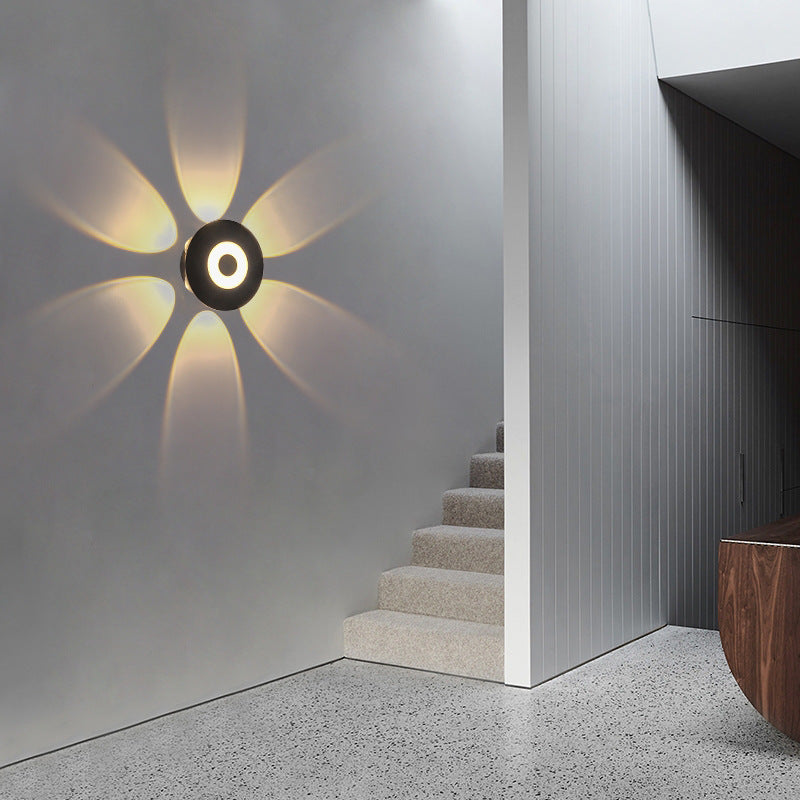 Zeitgenössische skandinavische Aluminium runde Shade LED Wandleuchte Lampe für Außenpatio | Brehn