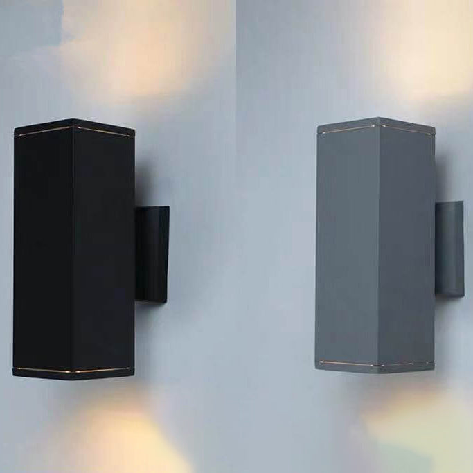 Moderner minimalistischer quadratischer Säulen-LED-leuchtender wetterfester Wandleuchten-Lampe | Brehn