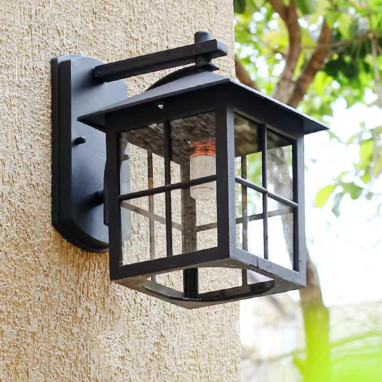 Moderne Einfachheit Wasserdicht Aluminium Quadrat Glas Schirm 1-Licht Wand Sconce Lampe Für Outdoor Patio | Brehn