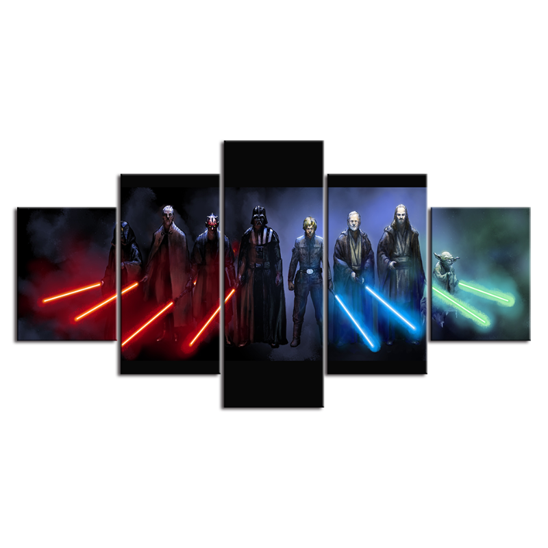 5 Piece Masters Of The Light & Dark - Canvas Wandkunst Malerei