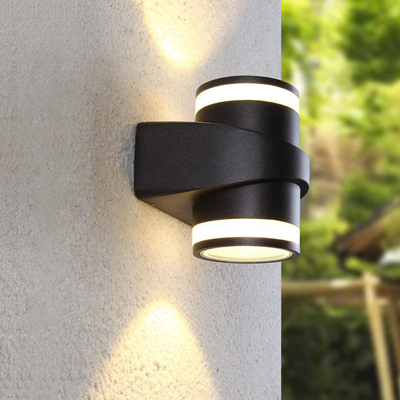 Moderne zylindrische Druckguss-Aluminium LED wasserdichte Außen-Garten-Wandleuchte | Brehn
