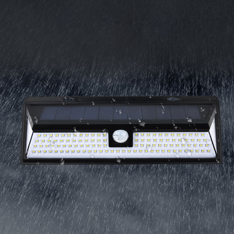 Moderne schwarze rechteckige menschliche Sensor Solar wasserdichte Außen Garten LED Wandlampe | Brehn
