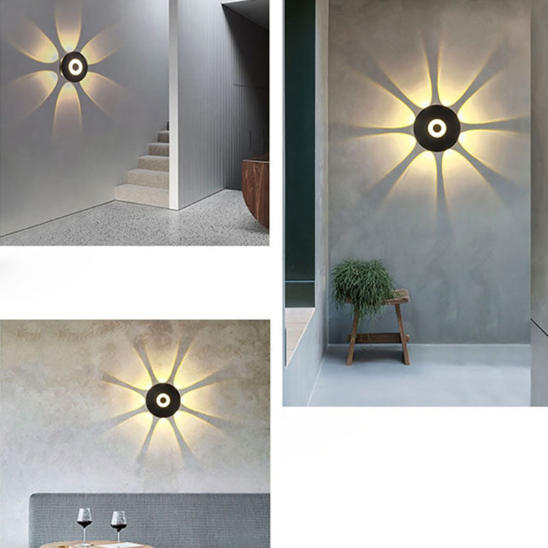 Zeitgenössische skandinavische Aluminium runde Shade LED Wandleuchte Lampe für Außenpatio | Brehn