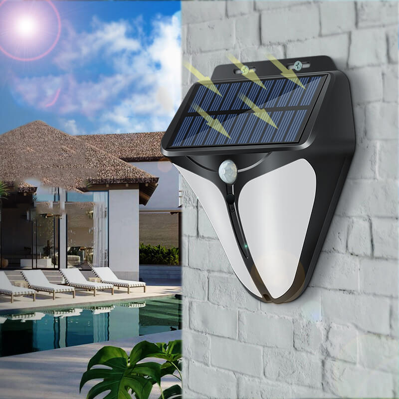 Brehn | Solar Intelligente Dreieck Außen wasserdichte Körper Sensor Patio LED Wandleuchte