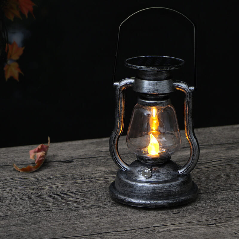 Solar-Retro-Petroleumlampe, Pferdelampe, LED-Außenbeleuchtung für Garten und Terrasse, tragbare Flammenkerzenlampe