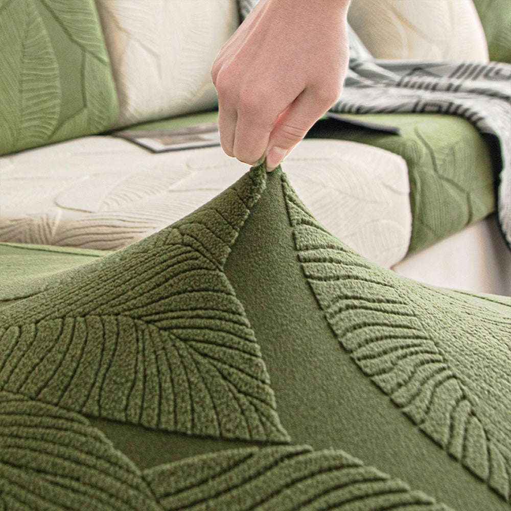 Moderne Blatt Jacquard Wasserdichte Anti-Kratzer Couchbezug | Brehn