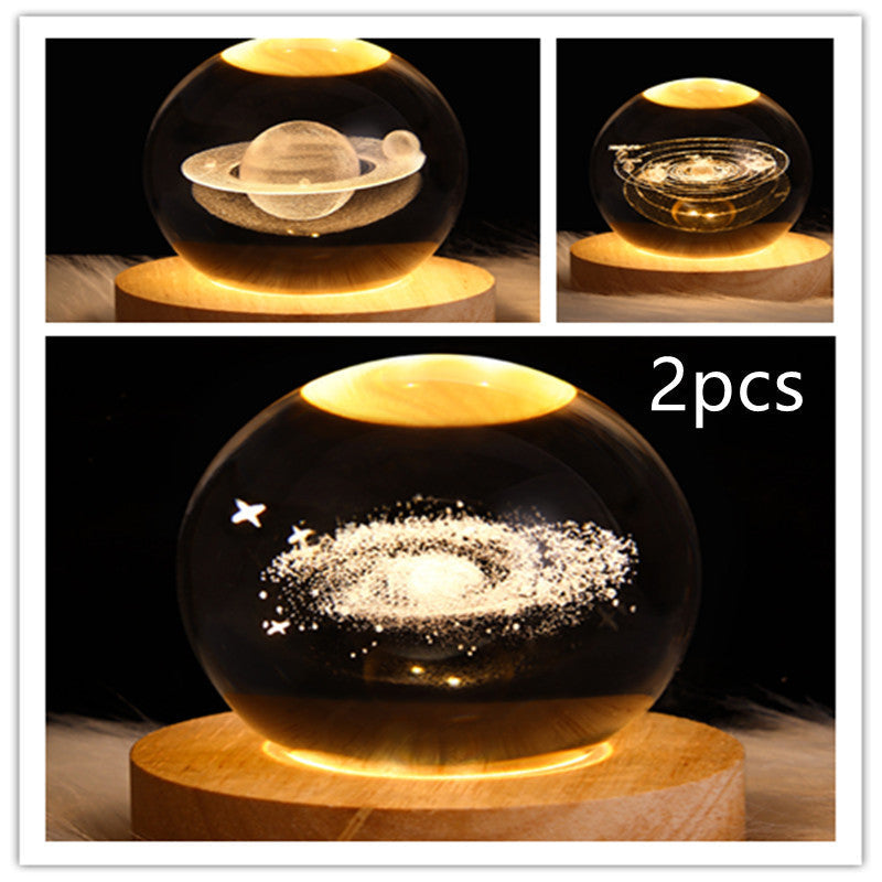3D Galaxy Kristallkugel LED Nachtlicht | Brehn