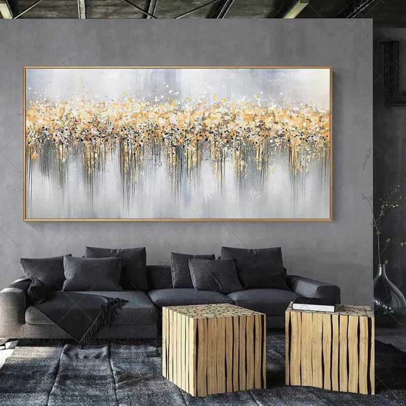 Moderne abstrakte graue beige goldene Wandkunst Fine-Art-Leinwanddrucke Bild für luxuriöse Wohnzimmer Schlafzimmer Kunst für zeitgenössische Innenräume | Brehn