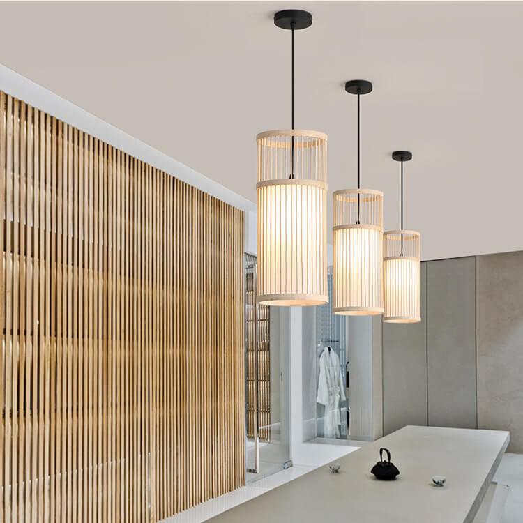 Brehn | Bambora Zen Pendelleuchte | Handgewebte Bambus-Laterne | Japanisches Design | Natürliche Eleganz