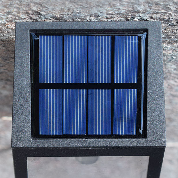 Moderne quadratische Kunststoff-Solar-LED-Außen-Wasserdichte Gartenlandschaft-Wandlampe | Brehn