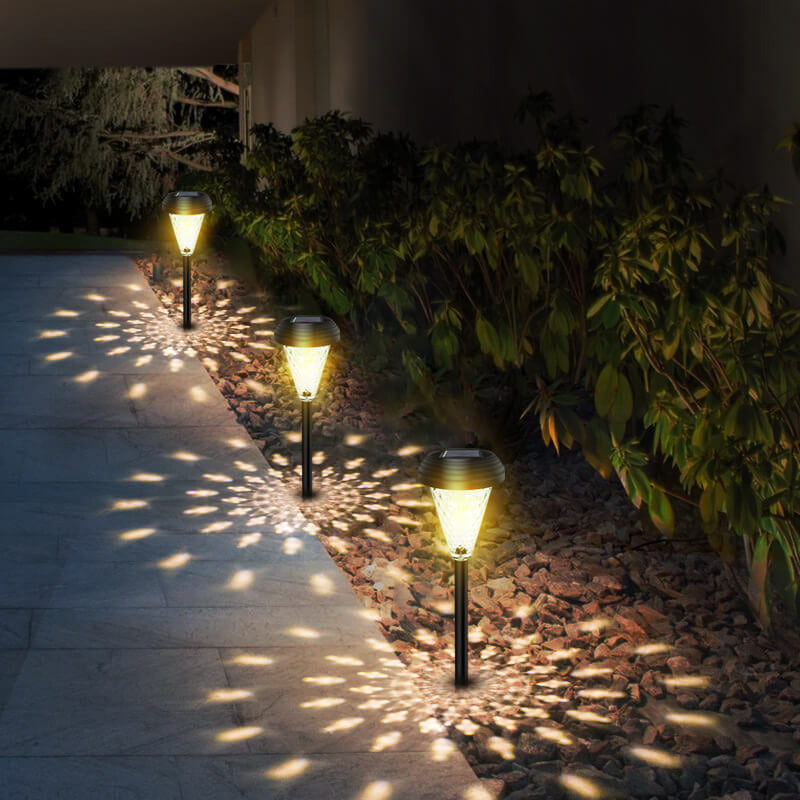 Moderne Solar Glas Kegel LED Außen Garten Bodeneinbau Landschaftslicht | Brehn
