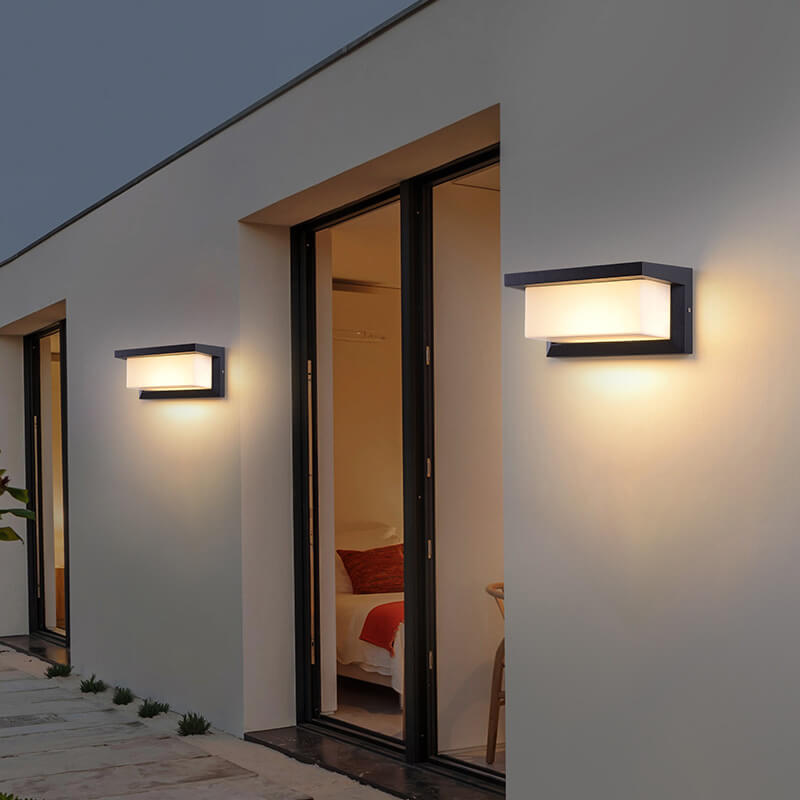 Rechteckige Solar-PC-LED-Außenwandleuchte für die Terrasse