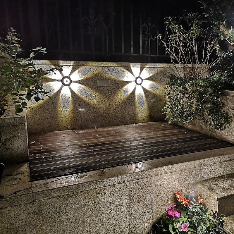 Moderne skandinavische LED-Wandleuchte mit rundem Aluminiumschirm für die Terrasse