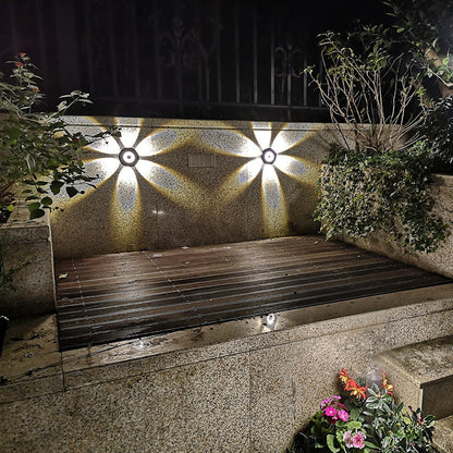 Moderne skandinavische LED-Wandleuchte mit rundem Aluminiumschirm für die Terrasse