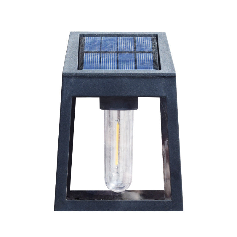 Moderne quadratische Kunststoff-Solar-LED-Außen-Wasserdichte Gartenlandschaft-Wandlampe | Brehn