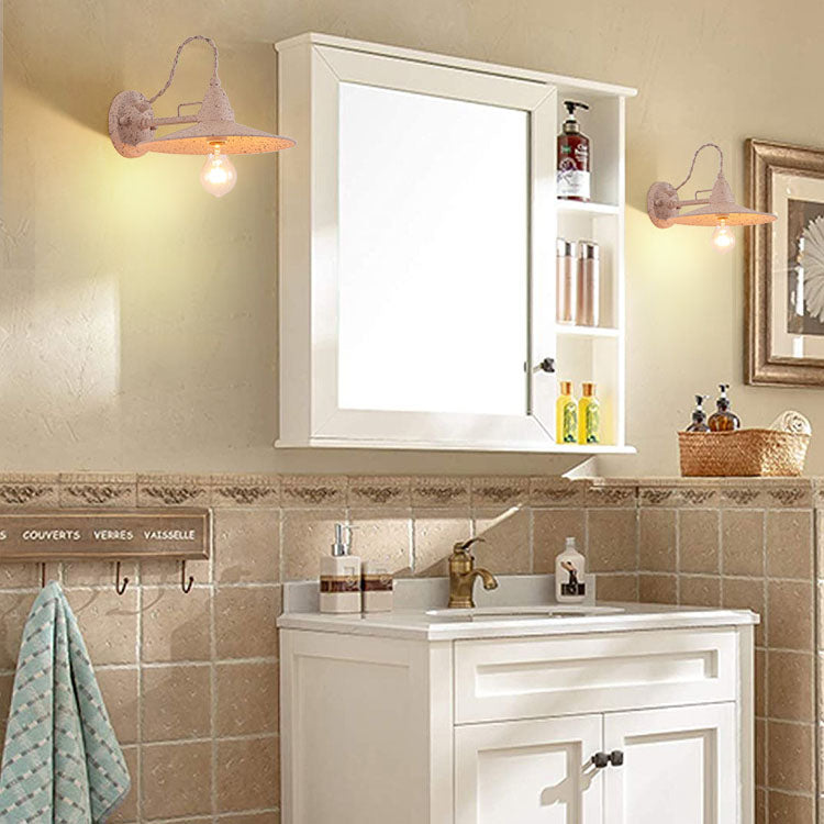 Zeitgenössische industrielle wasserdichte Metallplatten-Schüssel 1-Licht Wandleuchte Lampe für Außenpatio | Brehn