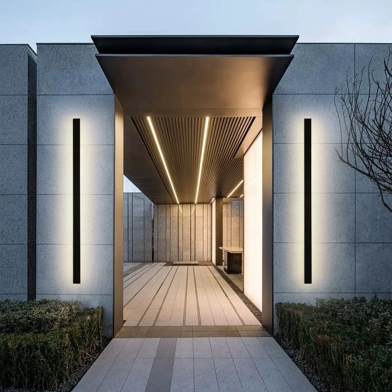 Modern Minimalist Lange Rechteckige Aluminium Acryl LED Wandleuchte Lampe Für Garten | Brehn