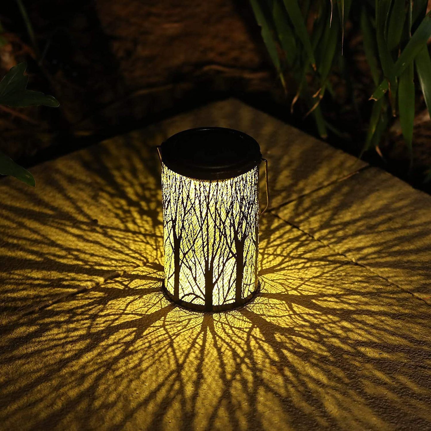 Moderne Art Deco Solar Zylinder Skelett Laterne Eisen LED Außen Landschaft Licht Für Garten | Brehn