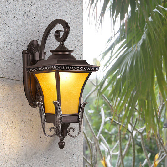 Europäisches Vintage Outdoor Quadrat Käfig Aluminium Glas 1-Licht Wandlampe | Brehn