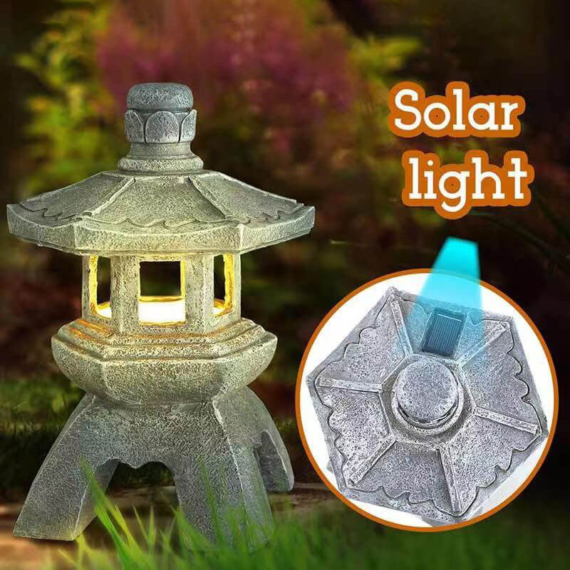 Retro-dekorative Solar-Turm-Harz-LED-Außen-Landschaftsbeleuchtung | Brehn
