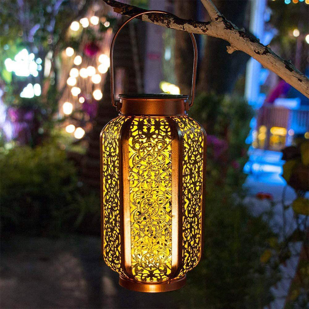 Moderne Art Deco Solar Wasserdichte Sechseckige Laterne Eisen LED Außenleuchte Für Garten | Brehn