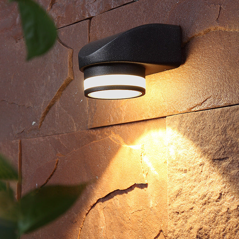 Moderne zylindrische Druckguss-Aluminium LED wasserdichte Außen-Garten-Wandleuchte | Brehn