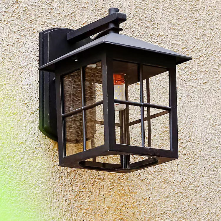 Moderne Einfachheit Wasserdicht Aluminium Quadrat Glas Schirm 1-Licht Wand Sconce Lampe Für Outdoor Patio | Brehn