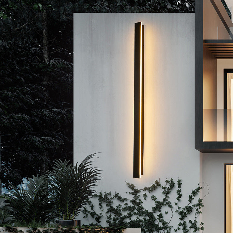 Modern Minimalist Lange Rechteckige Aluminium Acryl LED Wandleuchte Lampe Für Garten | Brehn