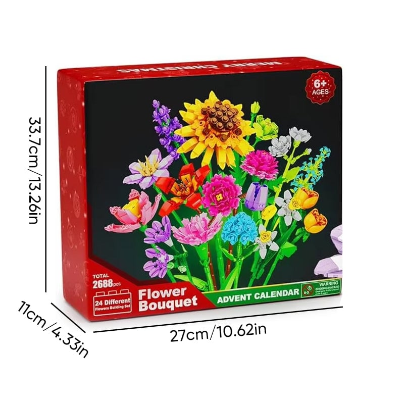 Brehn | Blumenstrauß Bauklötze Weihnachts Adventskalender Set - Weihnachtsgeschenk