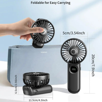 Faltbarer tragbarer Handventilator mit LED-Anzeige | Brehn