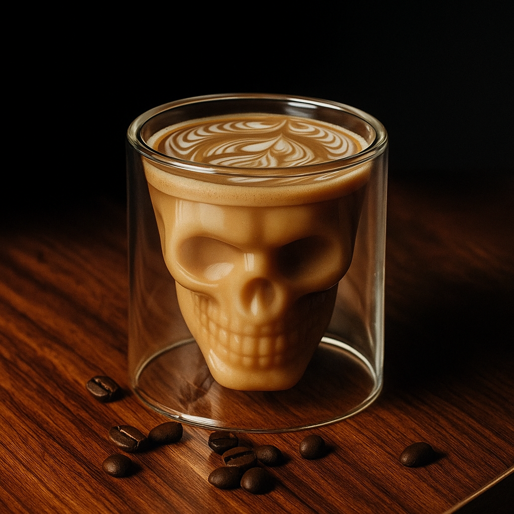 3D Skull Head DouBrehne Trinkglas